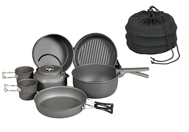 Proforce NDuR 9-piece cookware mess kit with kettle