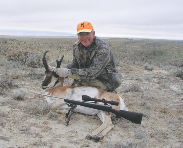antelope with hunter