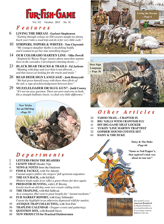 October 2015 FUR-FISH-GAME Index Page